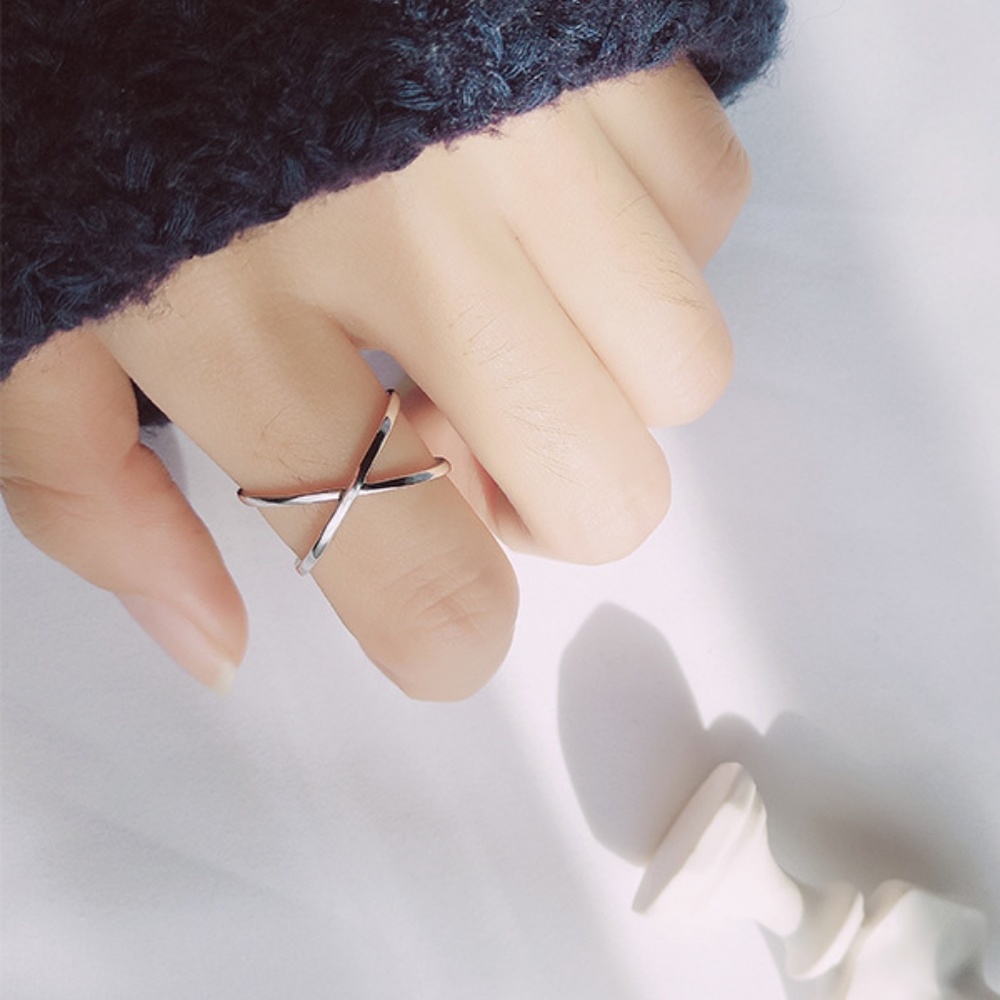 Simplistic Geometric Infinity X Signature Ring - image 4